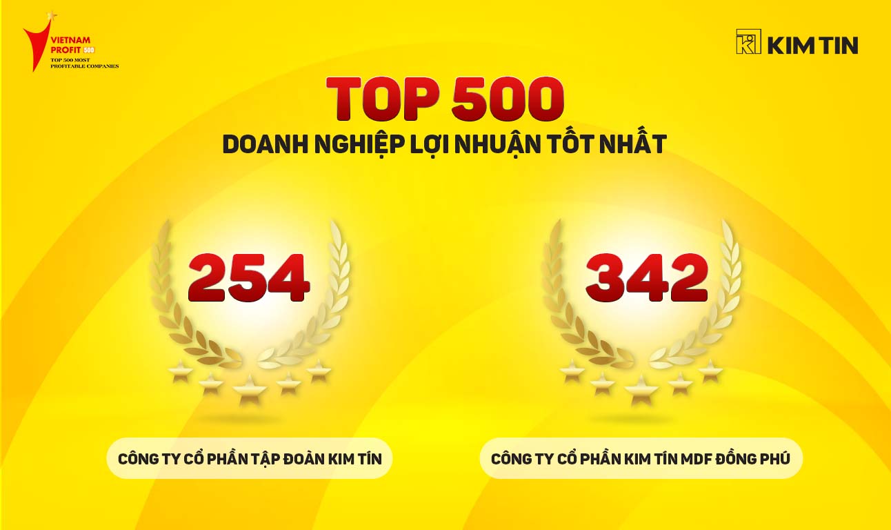 Tập đoàn Kim Tín tiếp tục thăng hạng trong top 500 Doanh nghiêp lợi nhuận tốt nhất Việt Nam năm 2022